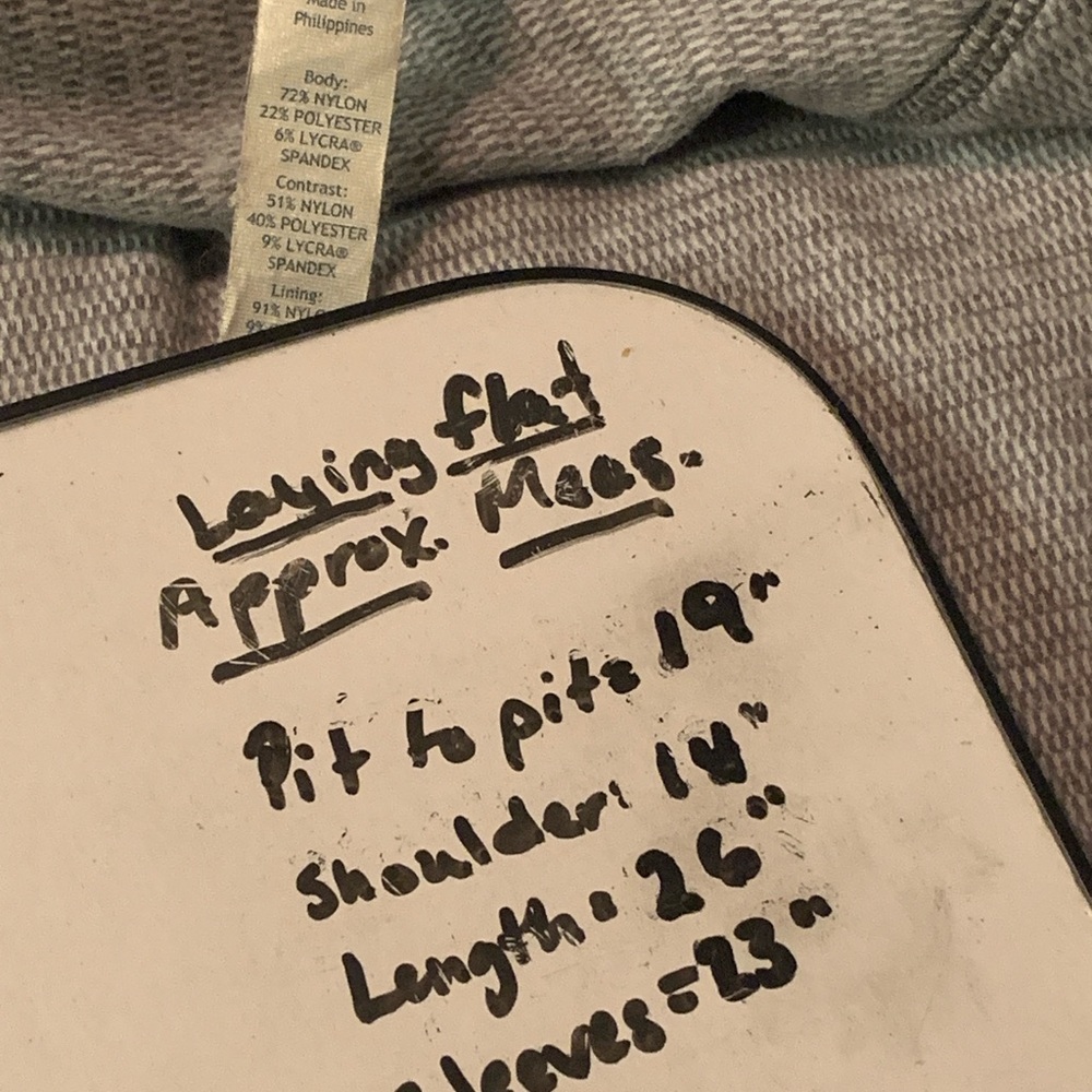 LULULEMON Think Fast Hoodie Mini Check White Heathered Slate Tonka Stripe Sz 10 - Picture 9 of 9